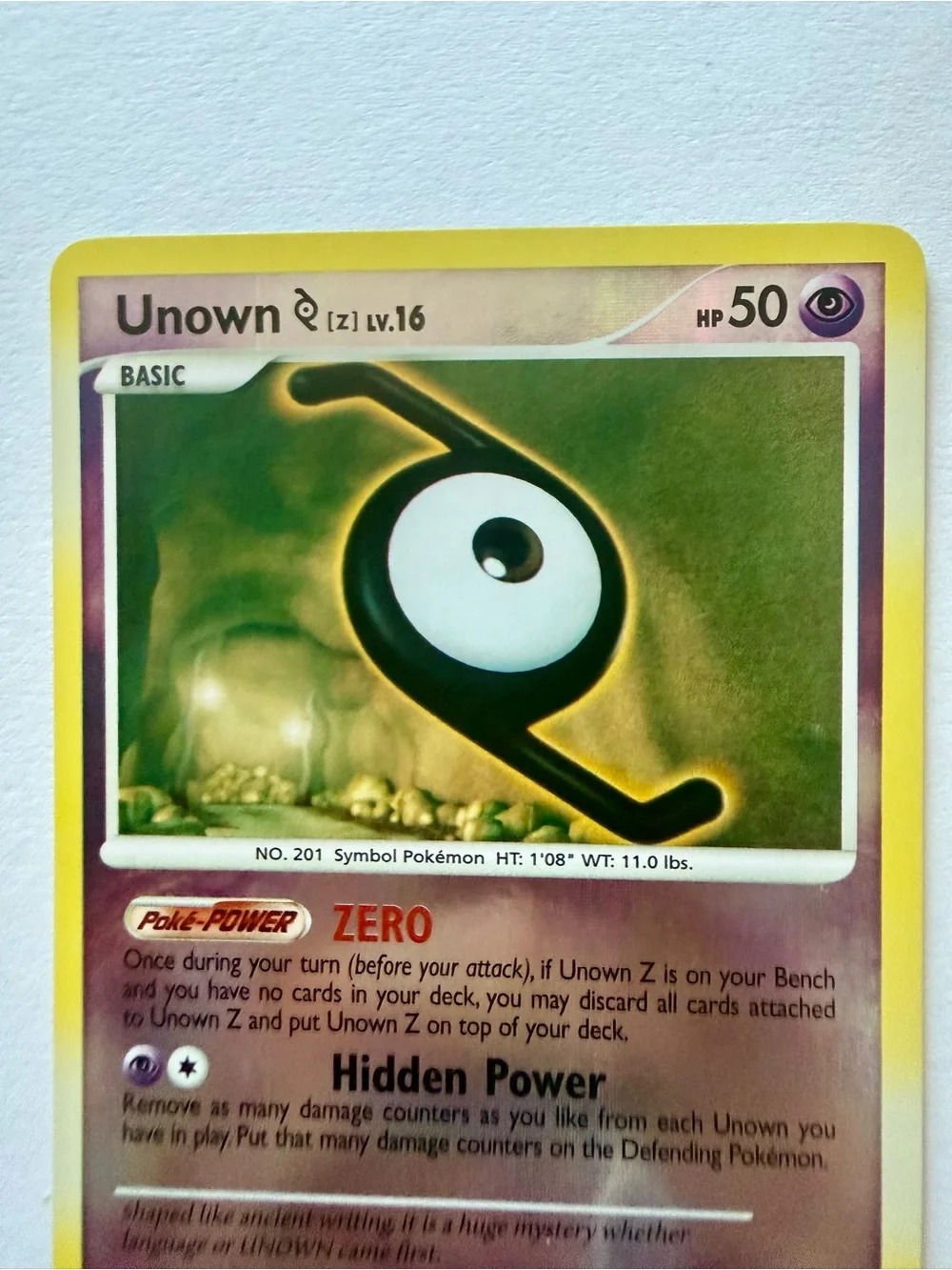 Pokemon Card - Unown [Z] Secret Wonders 72/132 Uncommon Reverse Holo LP